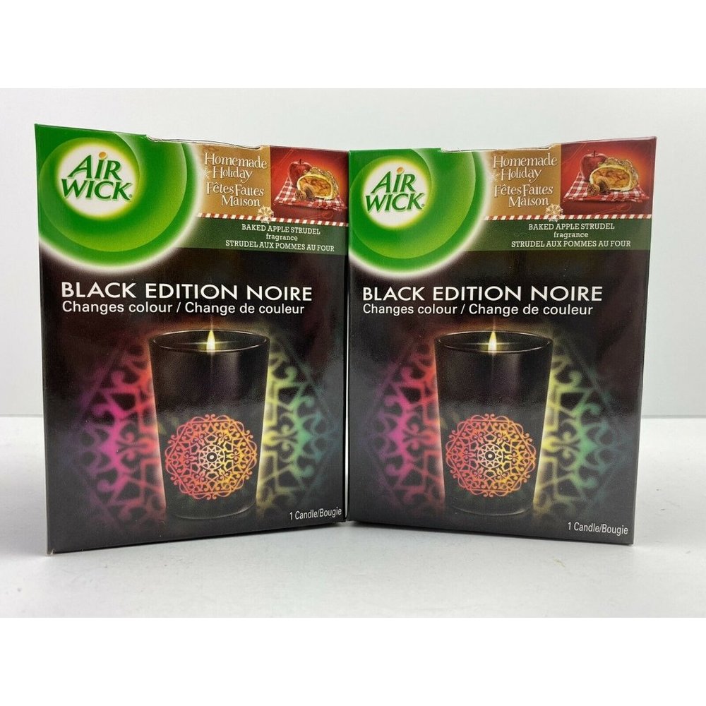 2 X Air Wick Color Changing Homemade Holiday Baked Apple Strudel Black Edition